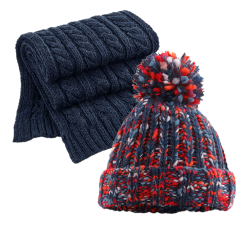 COOZO Multicolour Beanie and Scarf Winter Accessory Gift Sets - COOZO