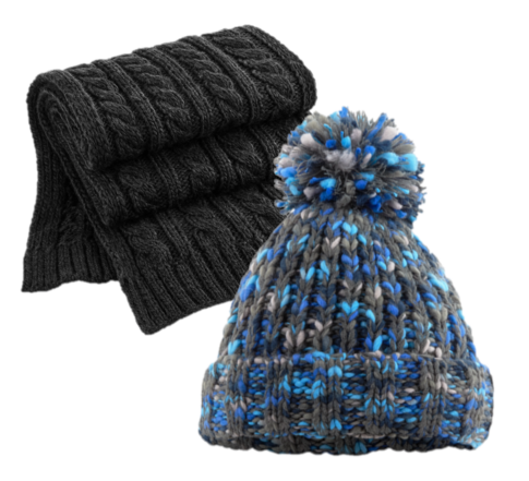 COOZO Multicolour Beanie and Scarf Winter Accessory Gift Sets - COOZO