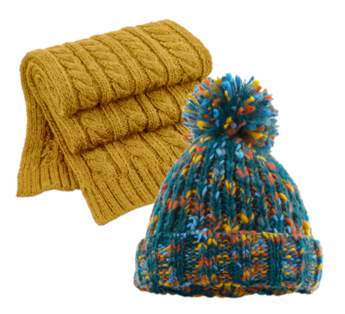 COOZO Multicolour Beanie and Scarf Winter Accessory Gift Sets - COOZO