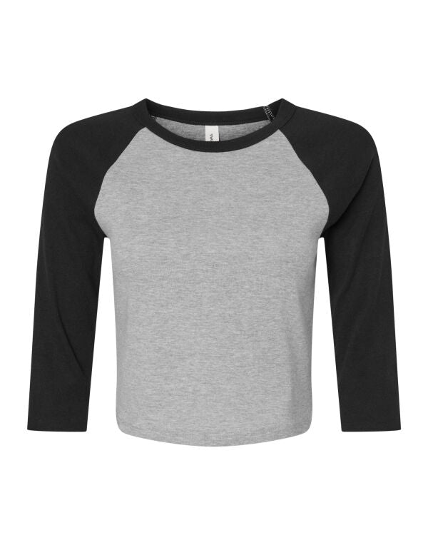 Bella+Canvas BE1200 Women's Micro Rib 3/4 Raglan Tee - COOZO