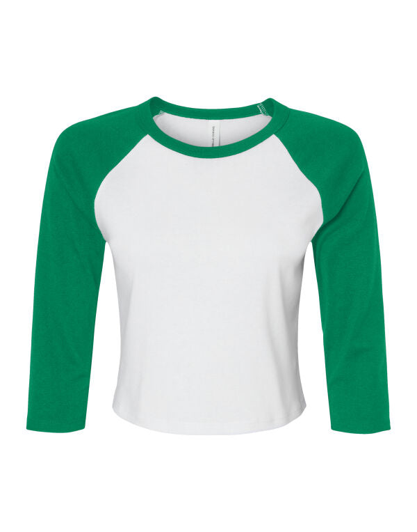 Bella+Canvas BE1200 Women's Micro Rib 3/4 Raglan Tee - COOZO