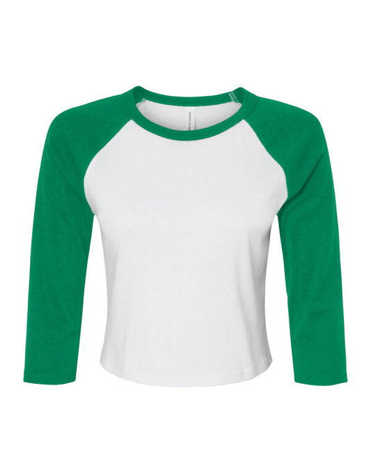 Bella+Canvas BE1200 Women's Micro Rib 3/4 Raglan Tee - COOZO