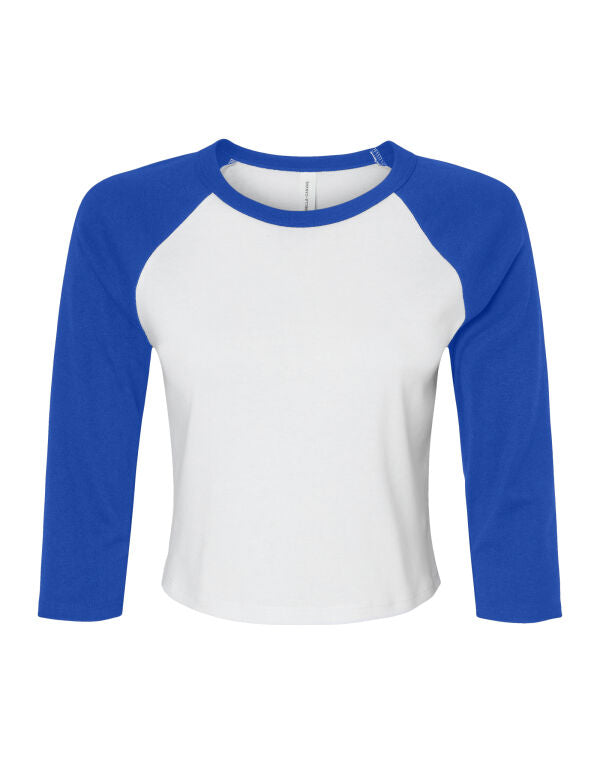 Bella+Canvas BE1200 Women's Micro Rib 3/4 Raglan Tee - COOZO