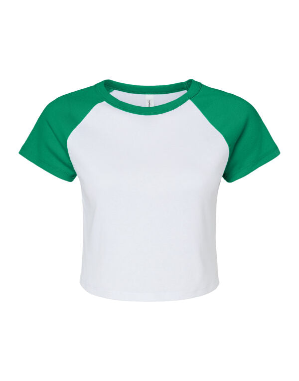 Bella+Canvas BE1201 Women's Micro Rib Raglan Baby Tee - COOZO