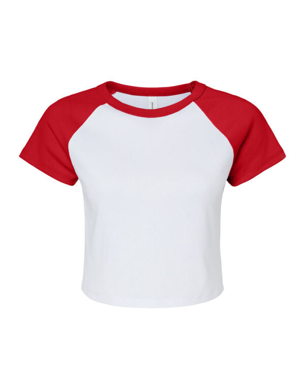 Bella+Canvas BE1201 Women's Micro Rib Raglan Baby Tee - COOZO