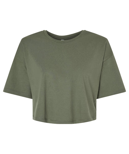 Bella+Canvas BE6482 Women¡¯s Jersey crop tee oversized sleeves 100% Airlume cotton - COOZO