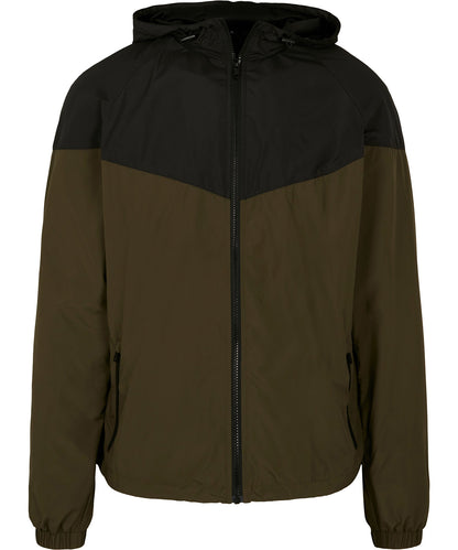 Build Your Brand BY129 Two-tone tech windrunner jacket - COOZO