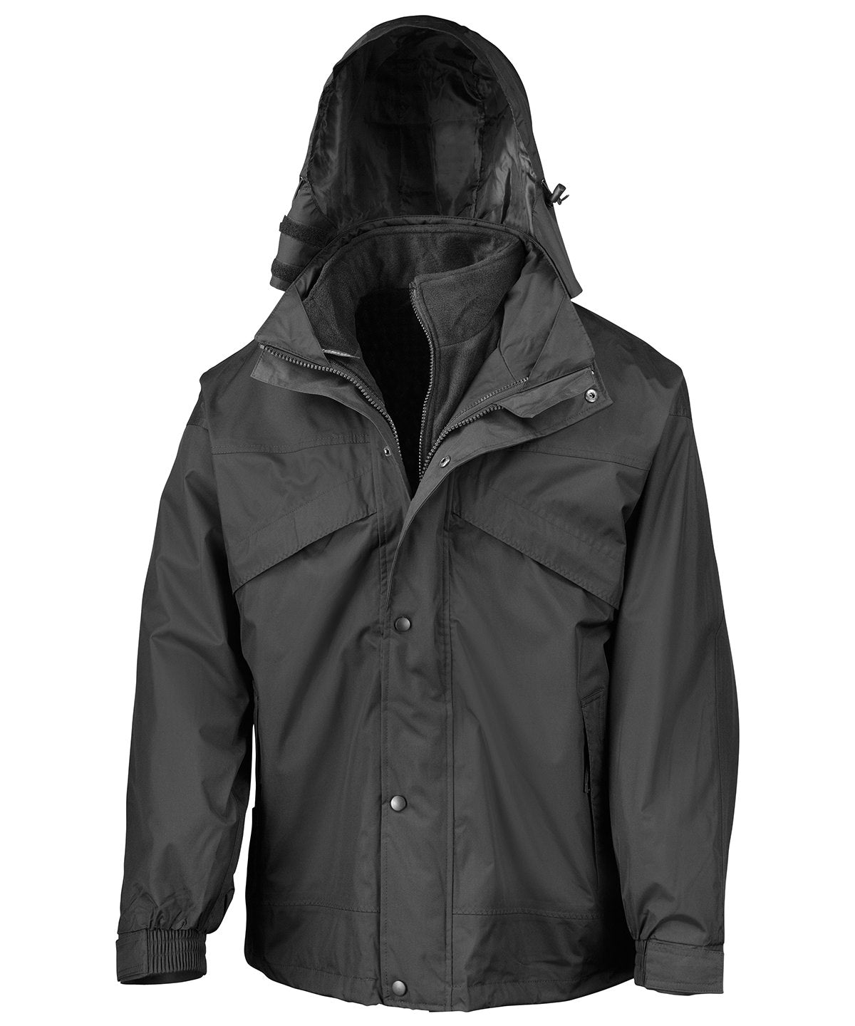 Result R68X 3-in-1 Zip and Clip Jacket Double stitched taped seams closing chest pocket Adjustable shockcord hem - COOZO