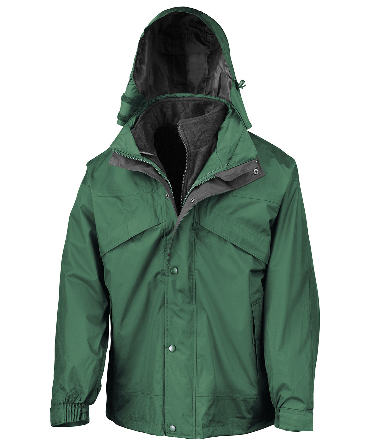 Result R68X 3-in-1 Zip and Clip Jacket Double stitched taped seams closing chest pocket Adjustable shockcord hem - COOZO