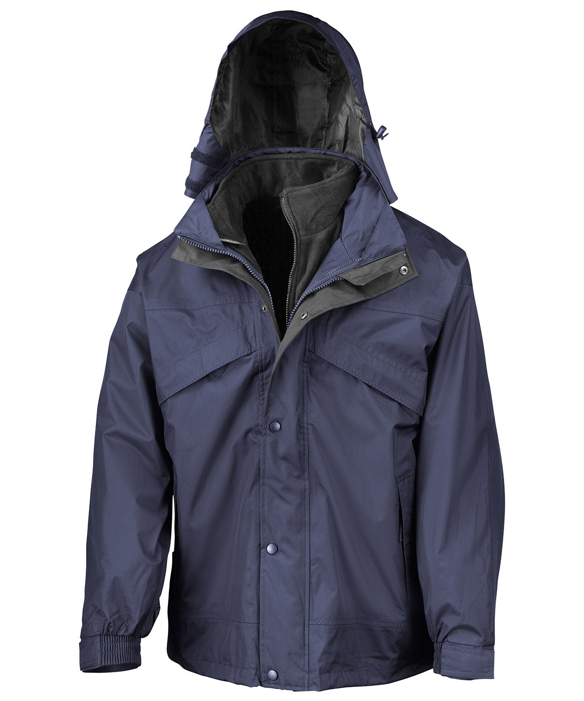 Result R68X 3-in-1 Zip and Clip Jacket Double stitched taped seams closing chest pocket Adjustable shockcord hem - COOZO