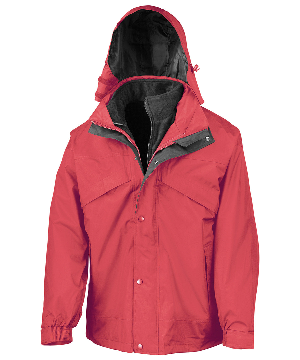 Result R68X 3-in-1 Zip and Clip Jacket Double stitched taped seams closing chest pocket Adjustable shockcord hem - COOZO