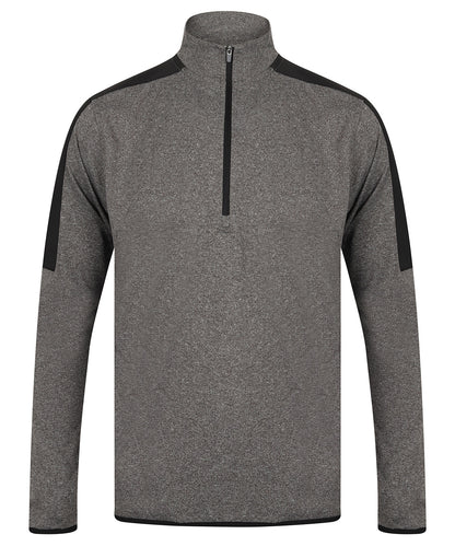 Finden and Hales LV571 Contrast Zip Neck Midlayer Top - COOZO