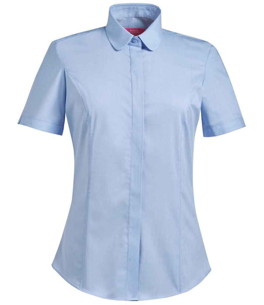 Brook Taverner BT2269 Ladies Soave Short Sleeve Poplin Shirt - COOZO