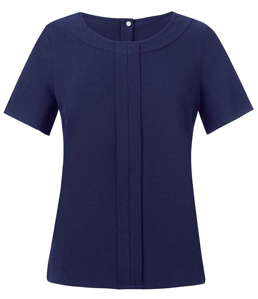 Brook Taverner BT2280 Women's Verona crepe de chine short sleeve blouse - COOZO