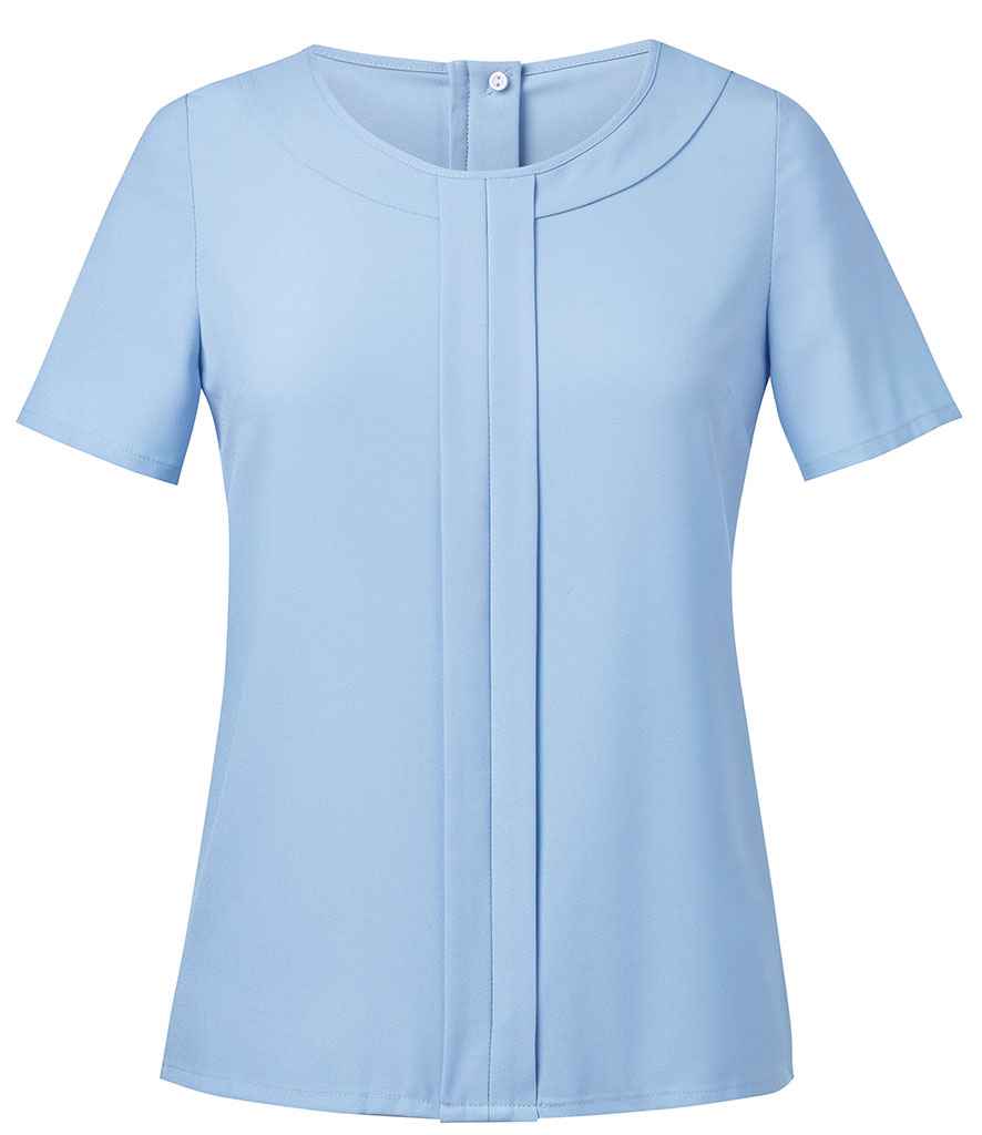 Brook Taverner BT2280 Women's Verona crepe de chine short sleeve blouse - COOZO