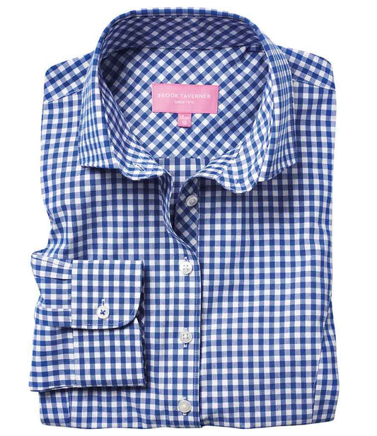Brook Taverner BT2321 Ladies Kansas Gingham Long Sleeve Shirt - COOZO