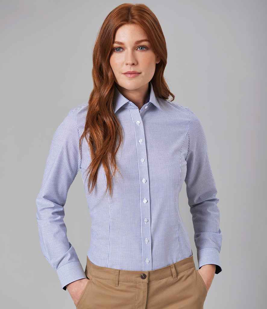 Brook Taverner BT2361 Ladies Mirabel Long Sleeve Stretch Oxford Shirt - COOZO