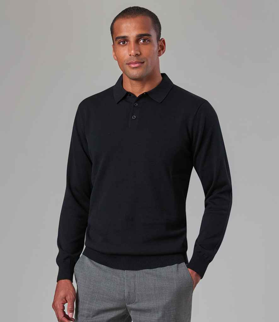 Brook Taverner BT4219 Casper Knitted Long Sleeve Polo Shirt - COOZO