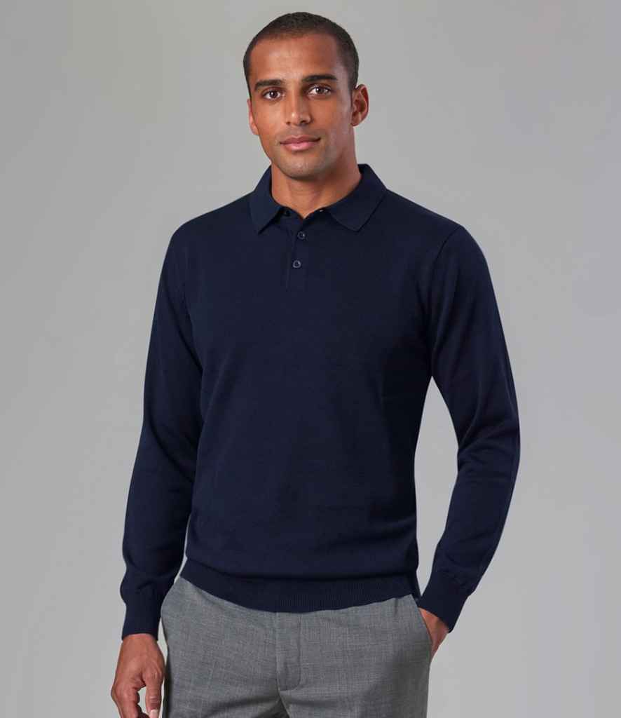 Brook Taverner BT4219 Casper Knitted Long Sleeve Polo Shirt - COOZO