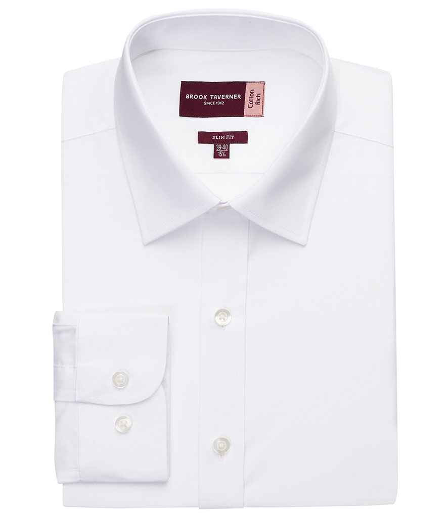 Brook Taverner BT7640 Alba cotton-rich slim fit shirt - COOZO