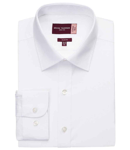 Brook Taverner BT7640 Alba cotton-rich slim fit shirt - COOZO