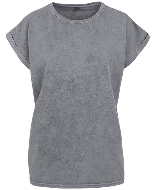 COOZO Ladies Acid Washed Extended Shoulder T-Shirt - COOZO