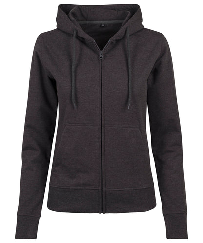 Build Your Brand BY069 Women's terry zip hoodie - COOZO