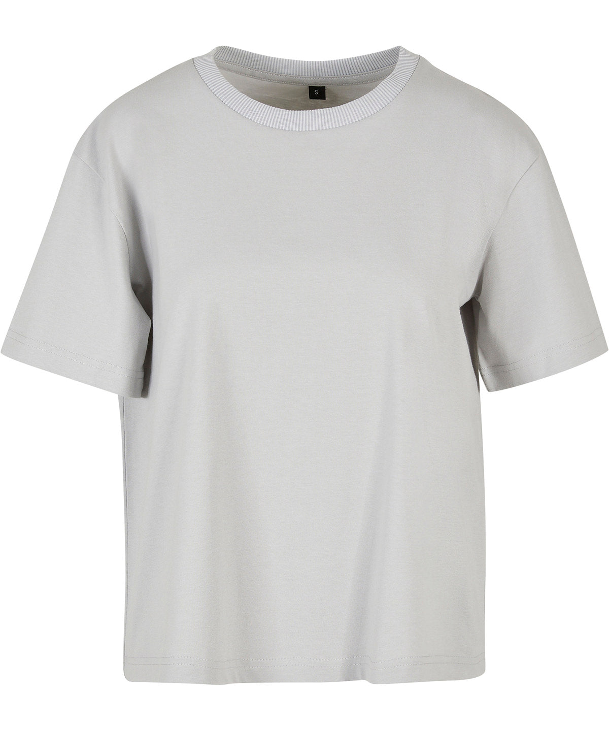 Build your Brand BY211 Women's everyday short-sleeved oversized dropped shoulders ribbed crew neck t-shirt 100% Cotton Light color - COOZO