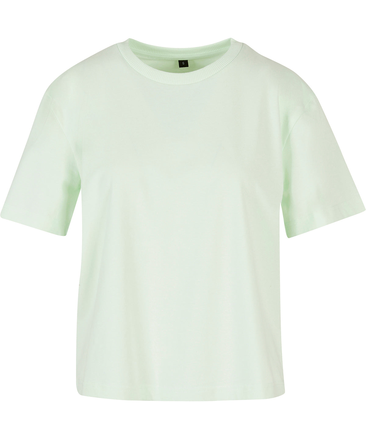 Build your Brand BY211 Women's everyday short-sleeved oversized dropped shoulders ribbed crew neck t-shirt 100% Cotton Light color - COOZO