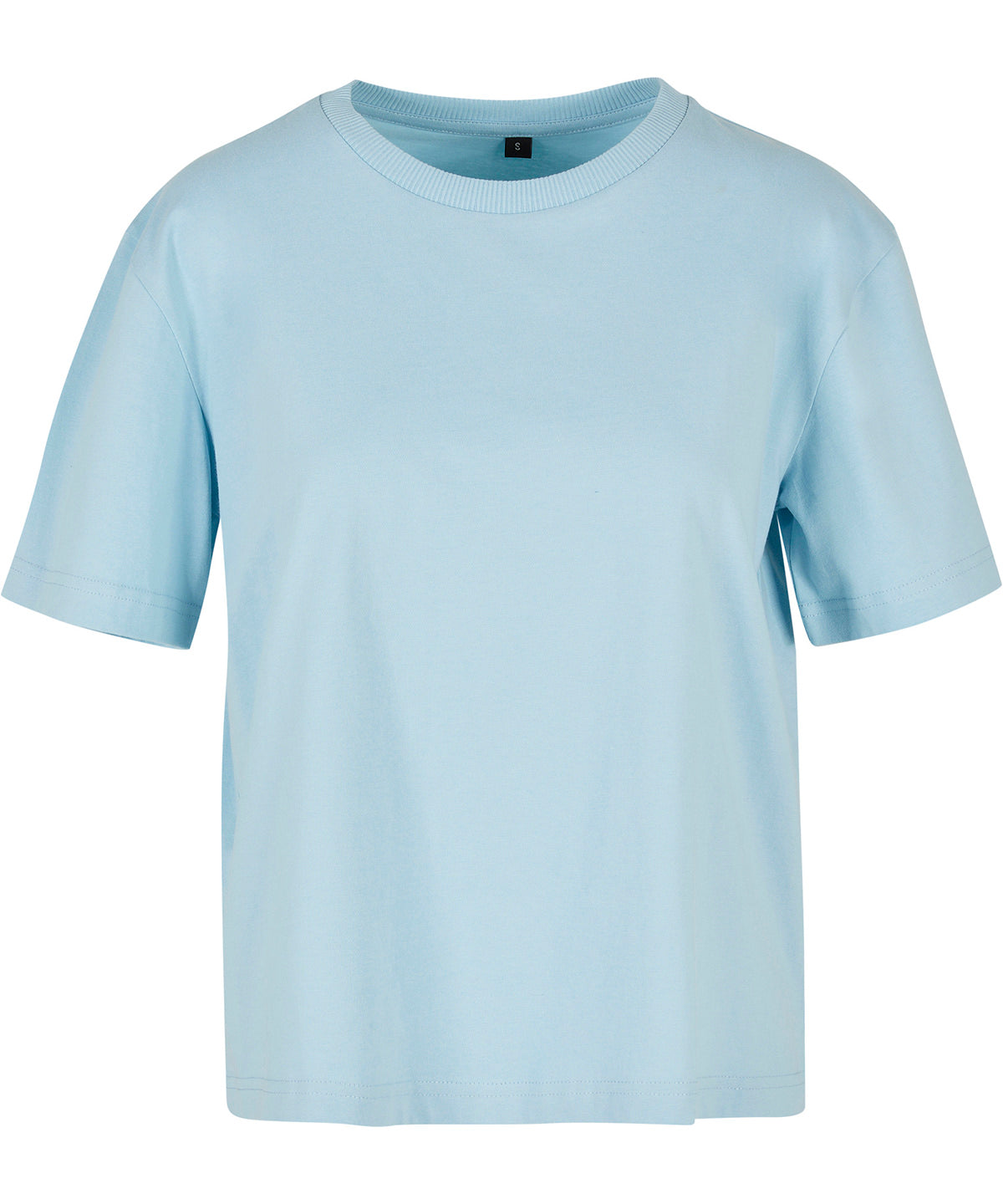 Build your Brand BY211 Women's everyday short-sleeved oversized dropped shoulders ribbed crew neck t-shirt 100% Cotton Light color - COOZO
