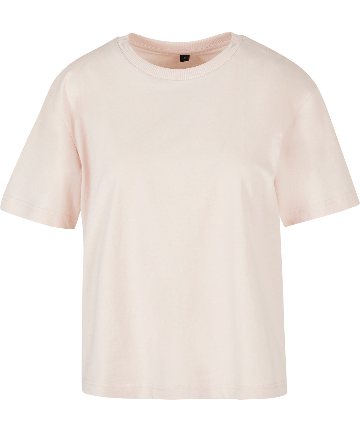 Build your Brand BY211 Women's everyday short-sleeved oversized dropped shoulders ribbed crew neck t-shirt 100% Cotton Light color - COOZO