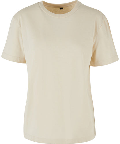 Build your Brand BY211 Women's everyday short-sleeved oversized dropped shoulders ribbed crew neck t-shirt 100% Cotton Light color - COOZO