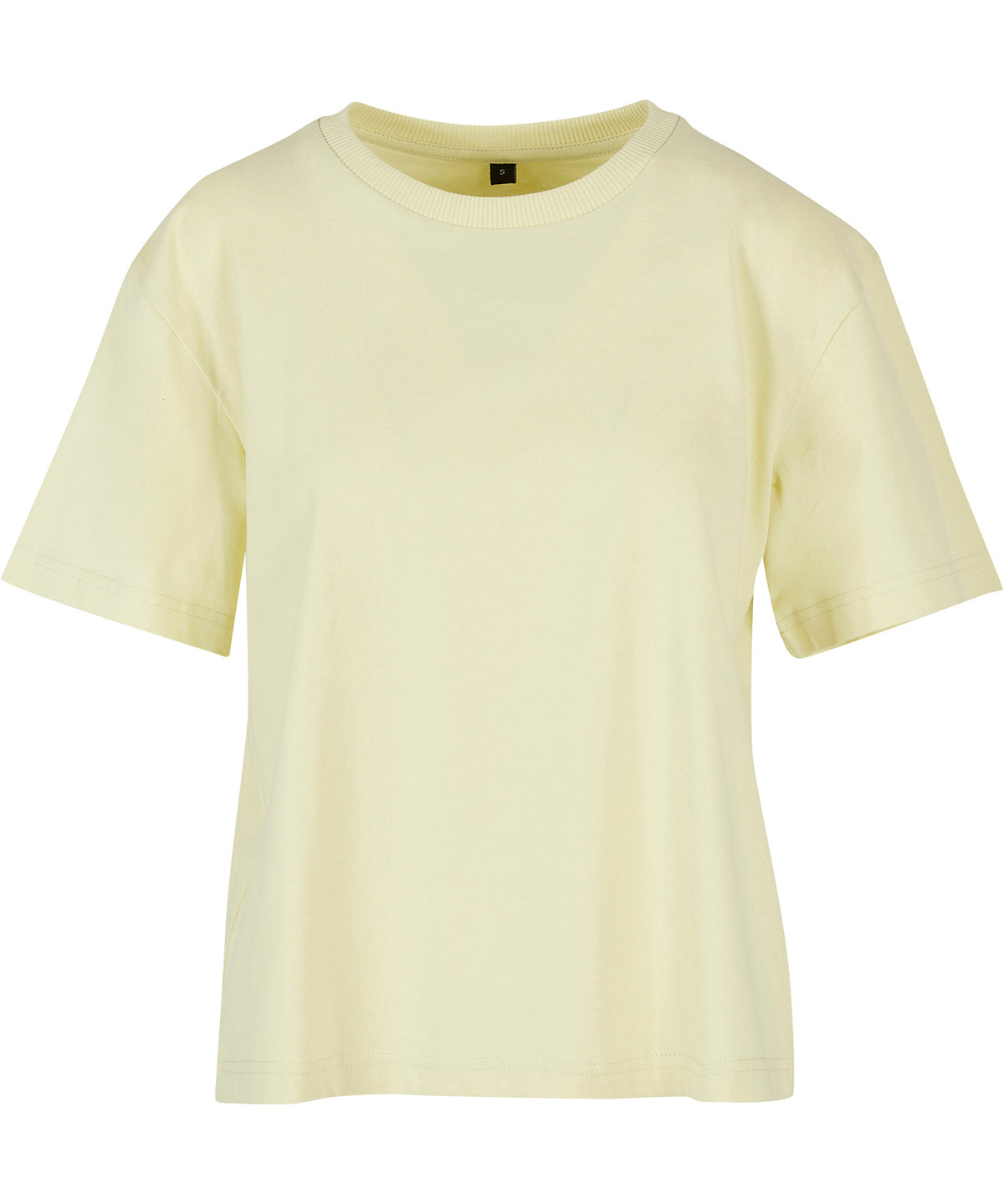 Build your Brand BY211 Women's everyday short-sleeved oversized dropped shoulders ribbed crew neck t-shirt 100% Cotton Light color - COOZO