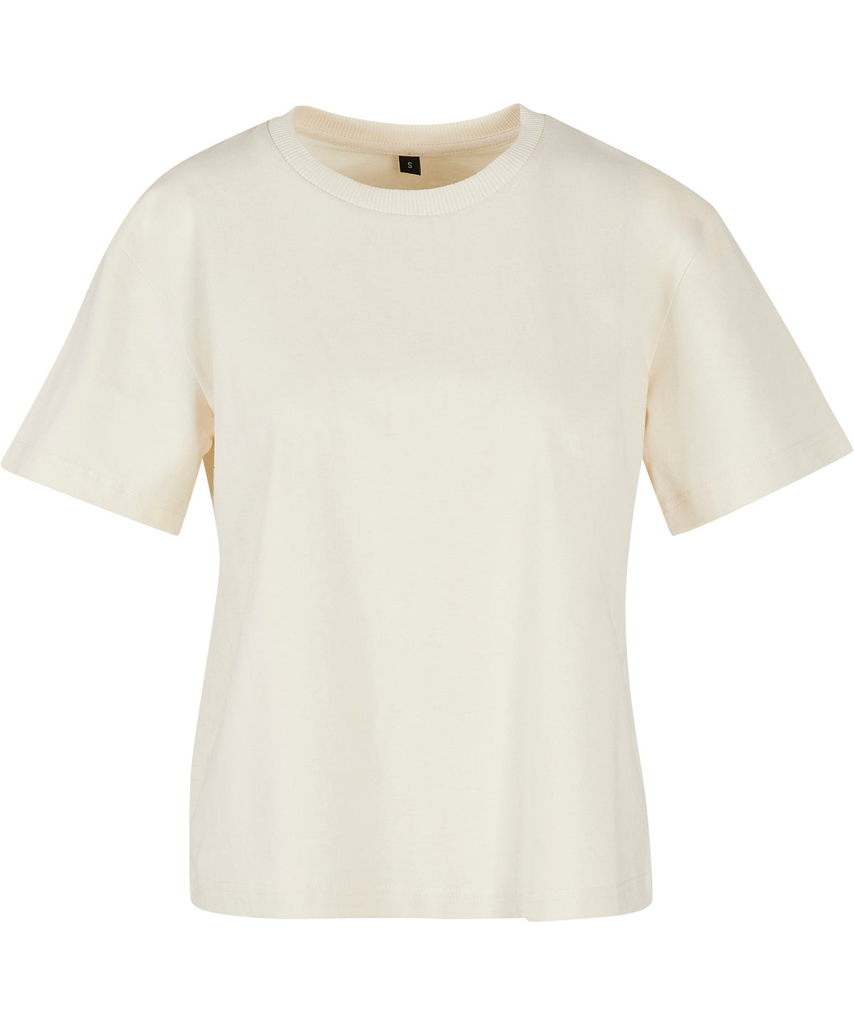 Build your Brand BY211 Women's everyday short-sleeved oversized dropped shoulders ribbed crew neck t-shirt 100% Cotton Light color - COOZO
