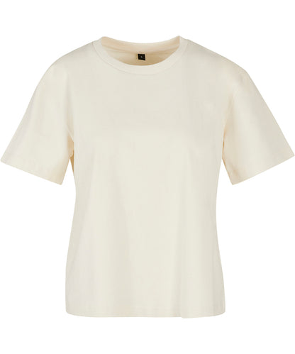 Build your Brand BY211 Women's everyday short-sleeved oversized dropped shoulders ribbed crew neck t-shirt 100% Cotton Light color - COOZO