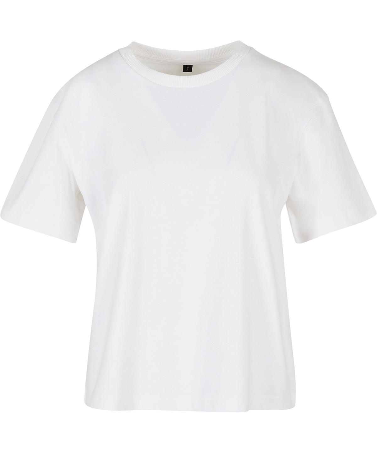 Build your Brand BY211 Women's everyday short-sleeved oversized dropped shoulders ribbed crew neck t-shirt 100% Cotton Light color - COOZO