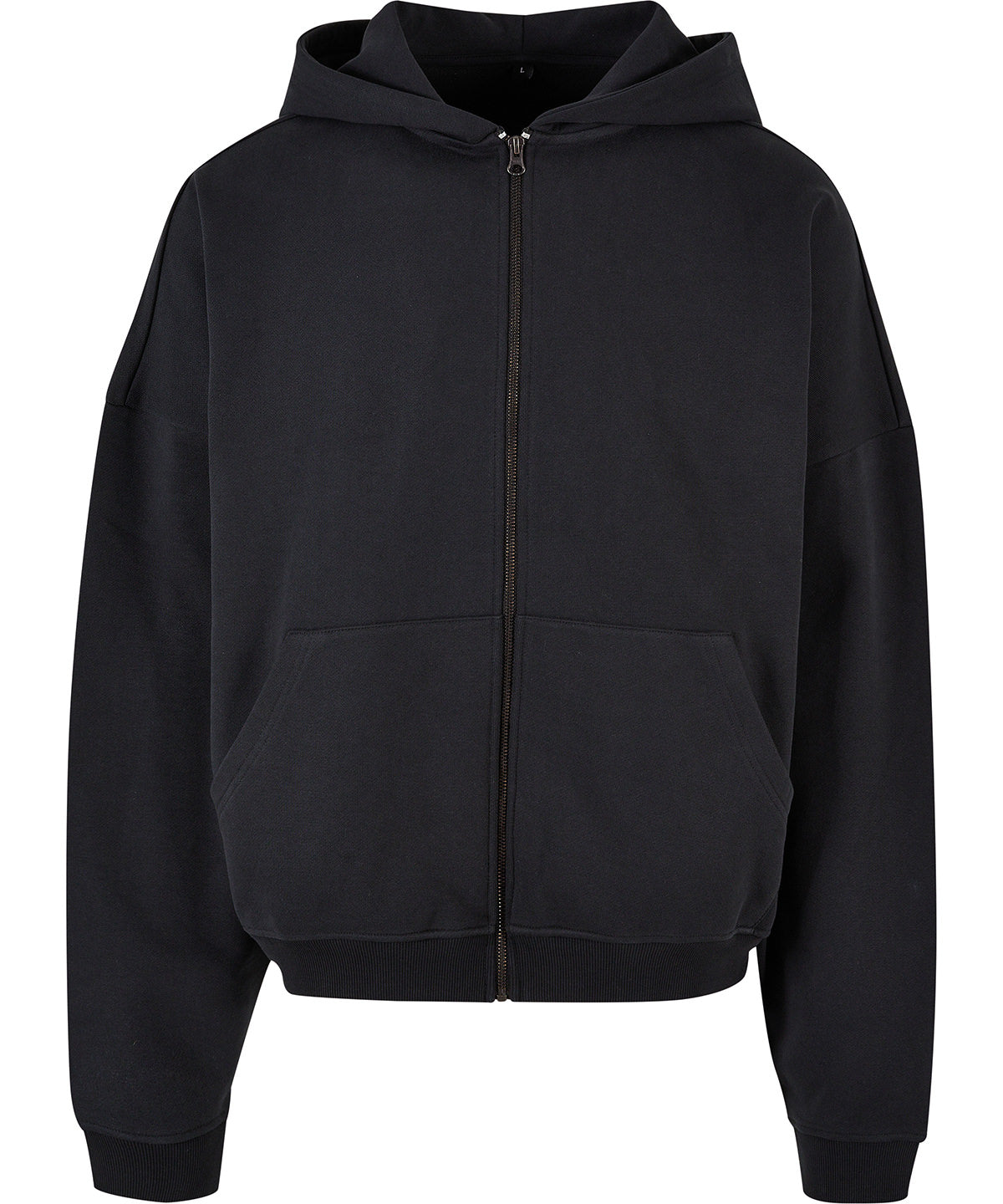 Build Your Brand BY254 Men's 90s oversized fit zip hoodie 100% Cotton - COOZO