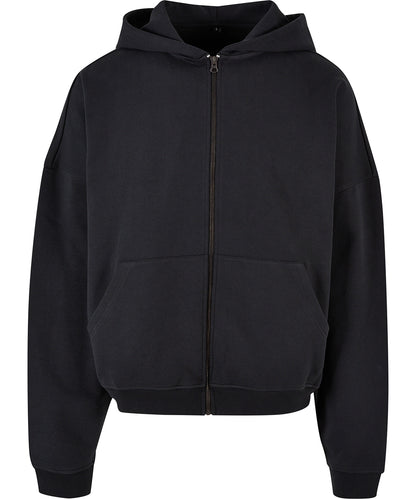 Build Your Brand BY254 Men's 90s oversized fit zip hoodie 100% Cotton - COOZO
