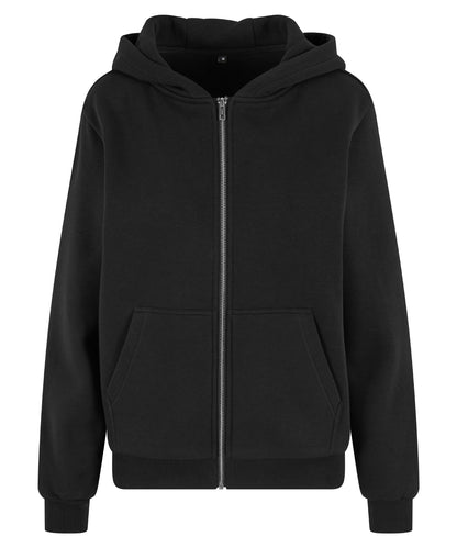 Build Your Brand BY290 Womens fluffy zip hoodie - COOZO