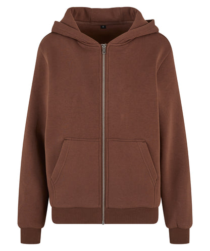 Build Your Brand BY290 Womens fluffy zip hoodie - COOZO