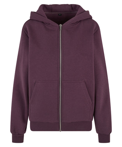 Build Your Brand BY290 Womens fluffy zip hoodie - COOZO
