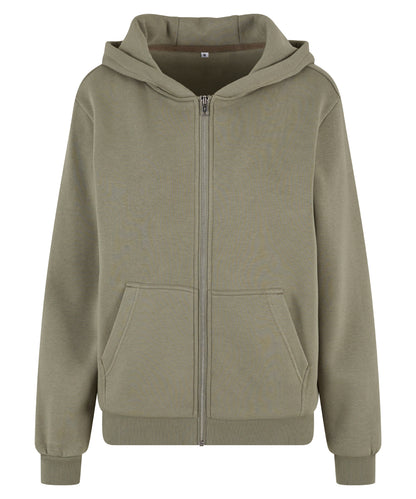 Build Your Brand BY290 Womens fluffy zip hoodie - COOZO