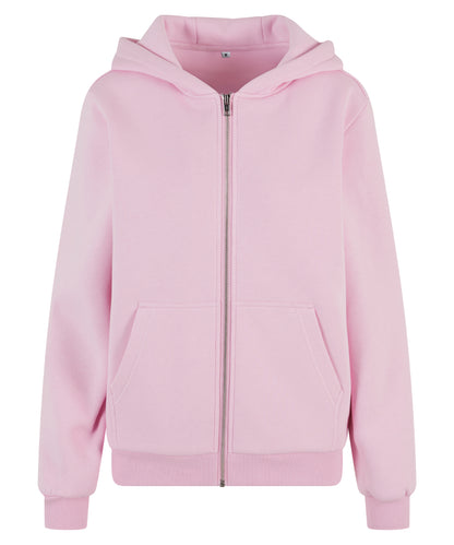 Build Your Brand BY290 Womens fluffy zip hoodie - COOZO