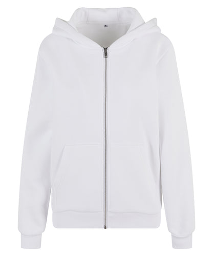 Build Your Brand BY290 Womens fluffy zip hoodie - COOZO