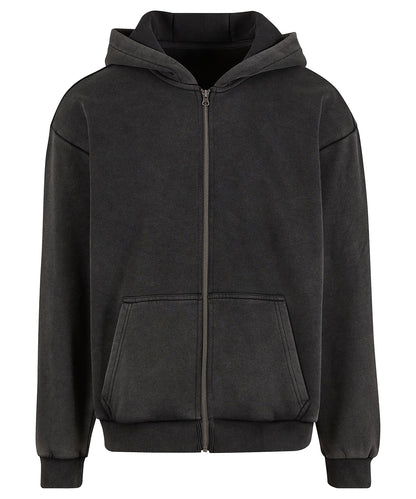 Build Your Brand BY295 Vintage heavy zip hoodie - COOZO