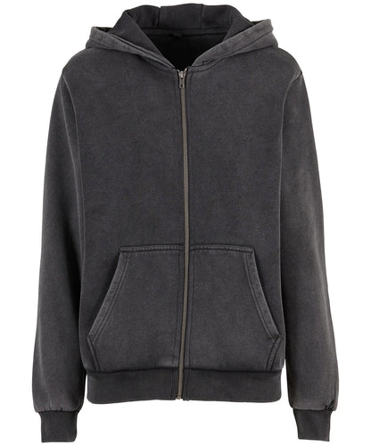 Build Your Brand BY299 Womens vintage heavy zip hoodie - COOZO