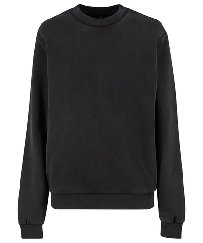 Build Your Brand BY301 Womens vintage heavy crew neck - COOZO