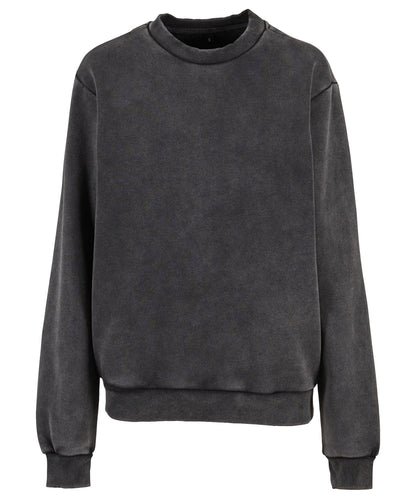 Build Your Brand BY301 Womens vintage heavy crew neck - COOZO