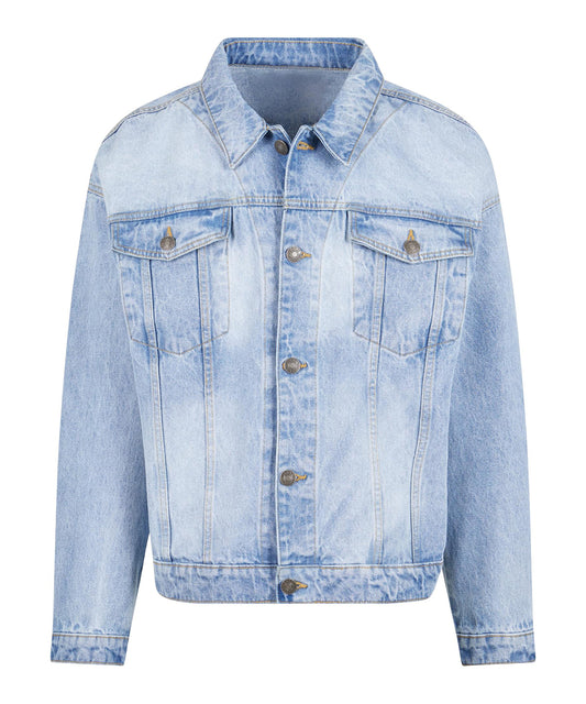 Build Your Brand BY312 Heavy ounce boxy denim jacket - COOZO