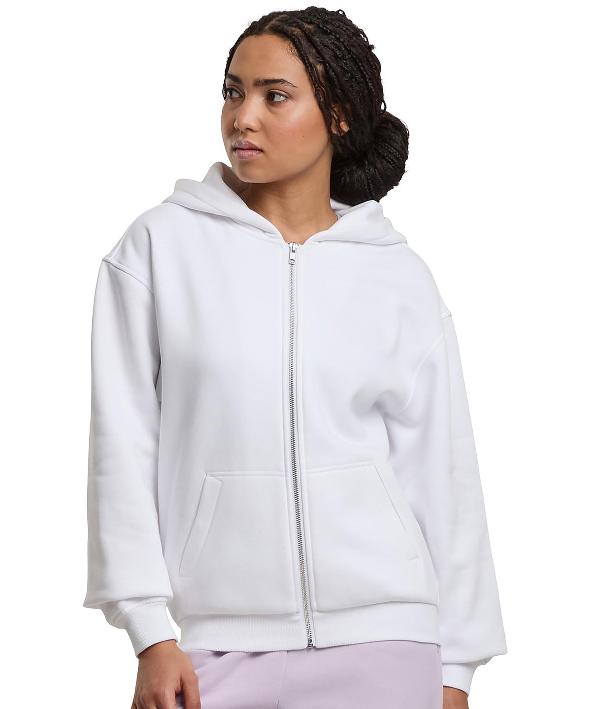 COOZO-Women’s loose-fit zip hoodie